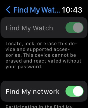 Apple Watch Screenshot Find My Network