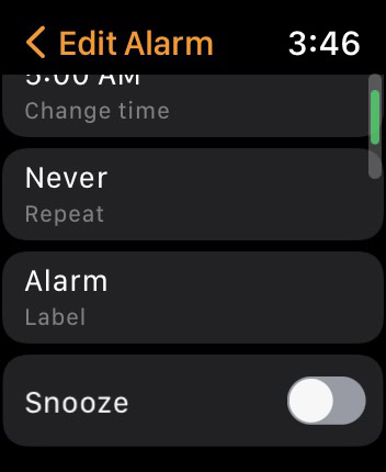 Apple Watch Snooze Alarm