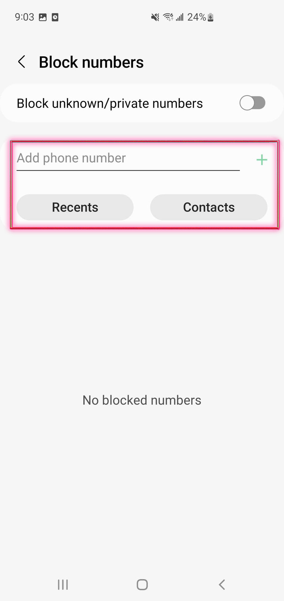 Block contacts on Samsung devices using Phone app 4