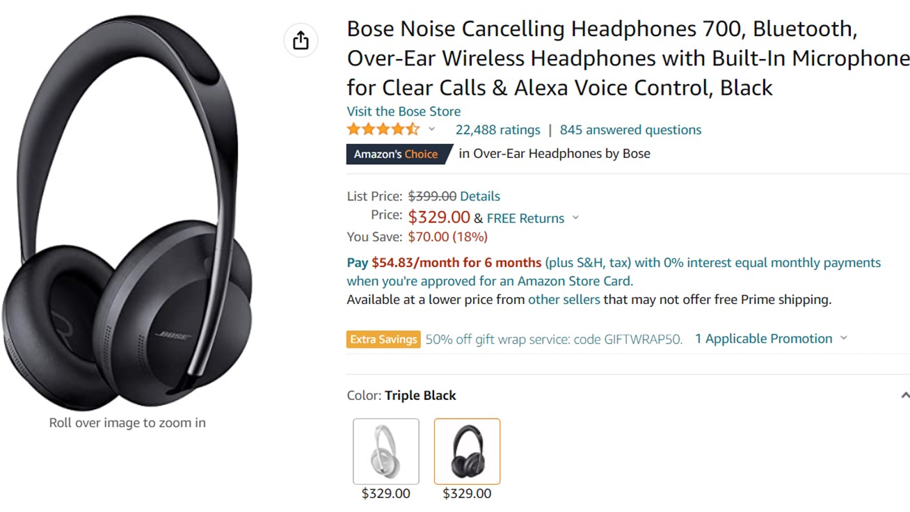 Bose Noise Canceling 700 Amazon Deal . Headphones