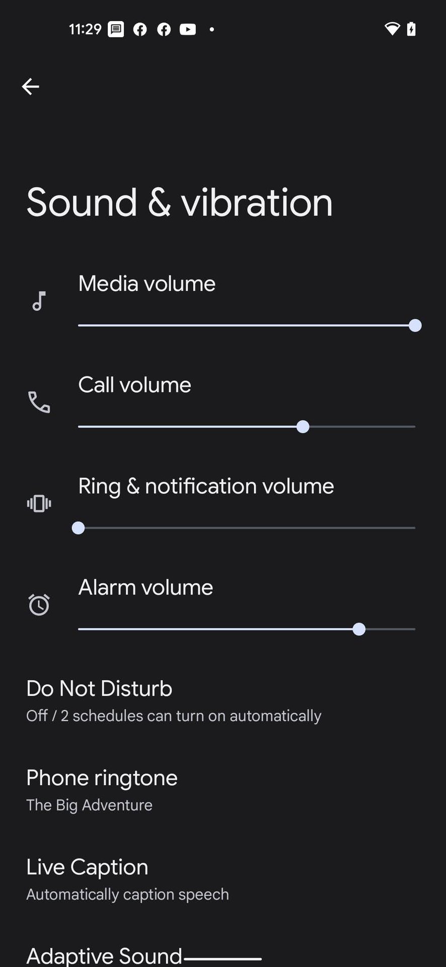 Change Audio settings on Android 2