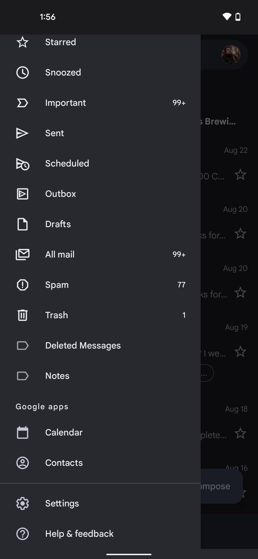 Dark Mode Gmail 1
