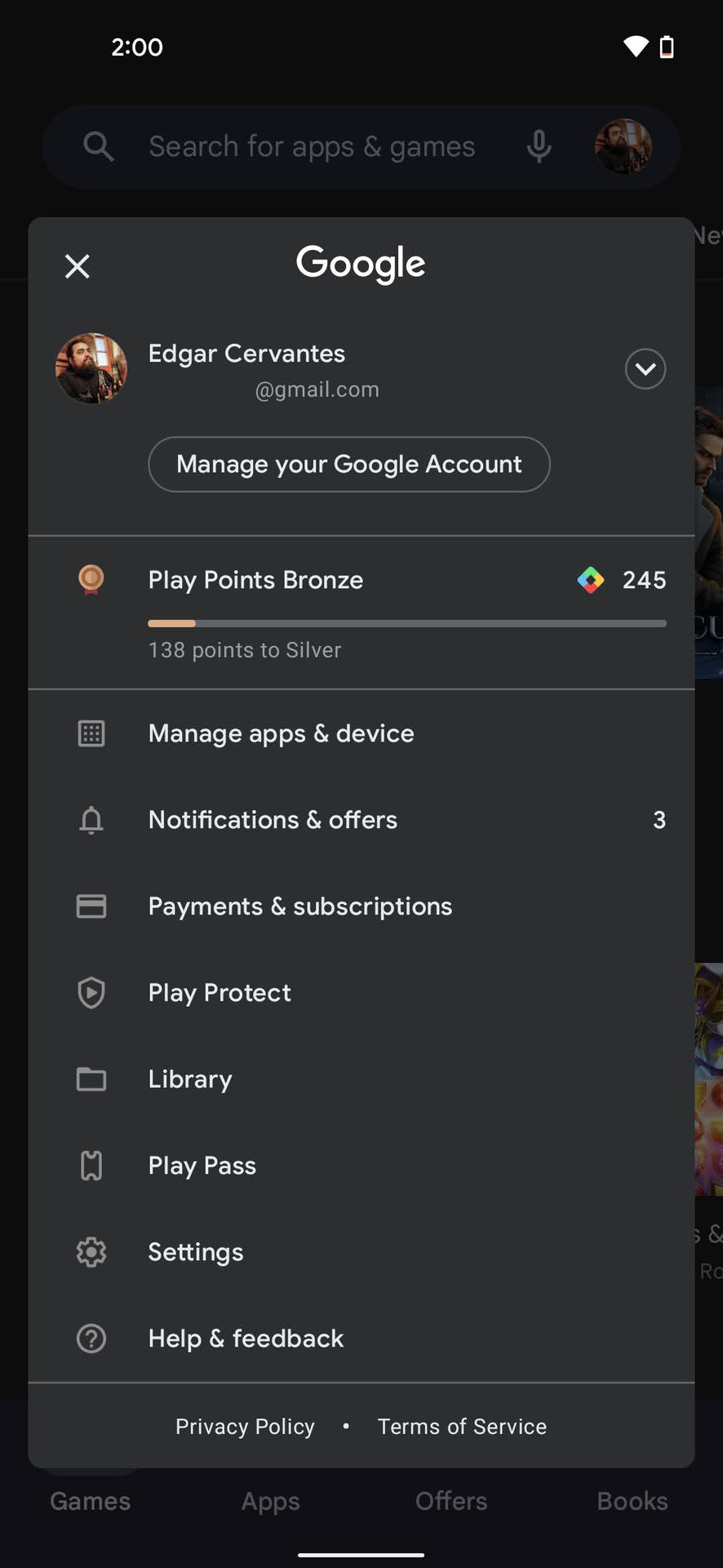 Dark Mode Google Play Store 1