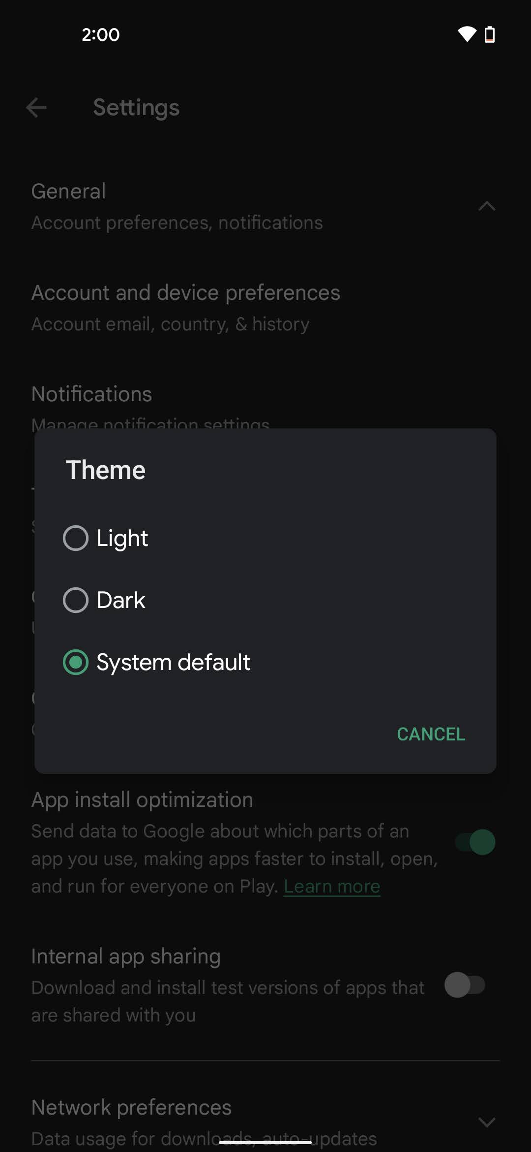 Dark Mode Google Play Store 4
