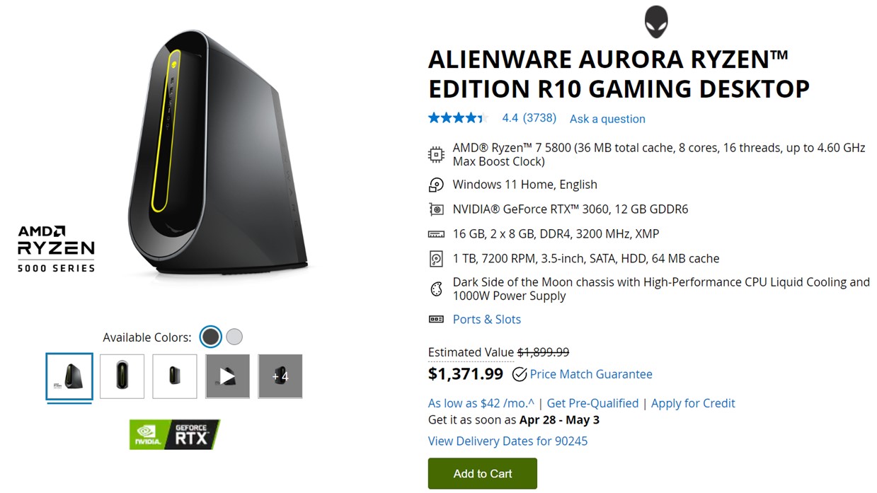 Dell Alienware Aurora R10 Gaming Desktop Deal