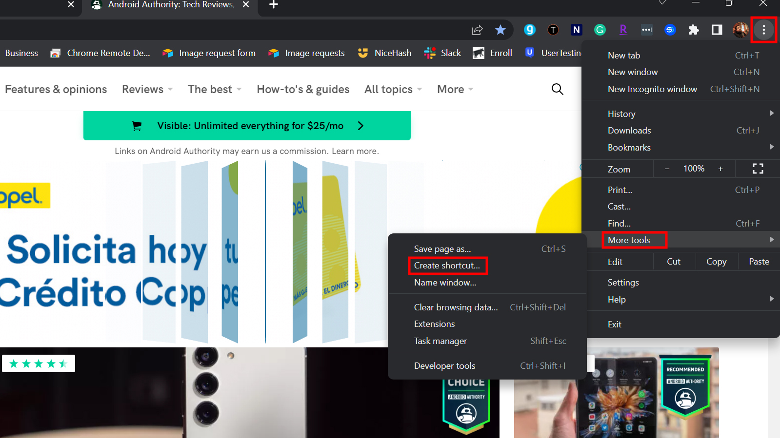 How to create a shorcut on Chrome for Windows 1