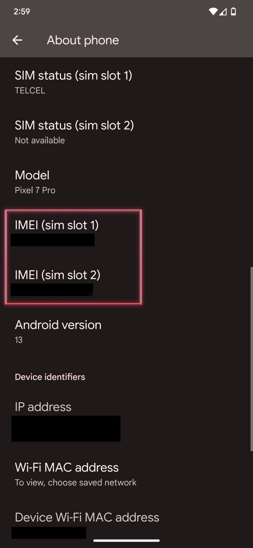 How to get IMEI from settings 2