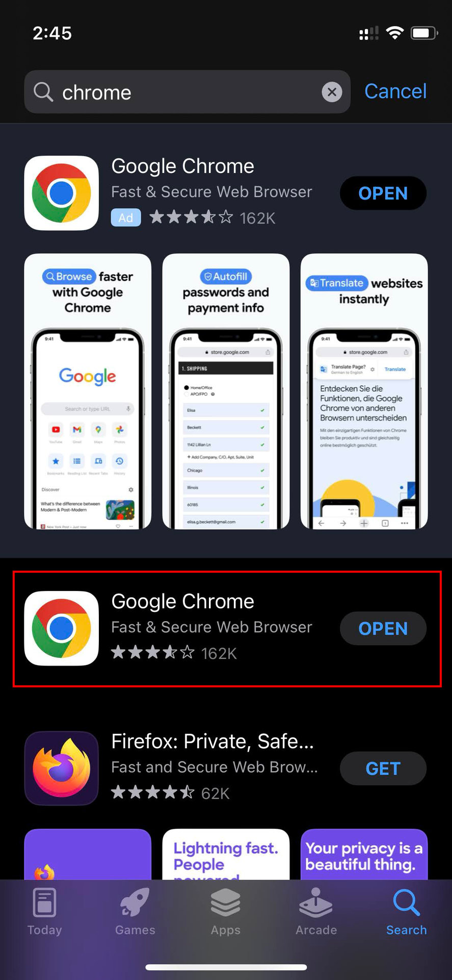 How to update Chrome for iOS 3