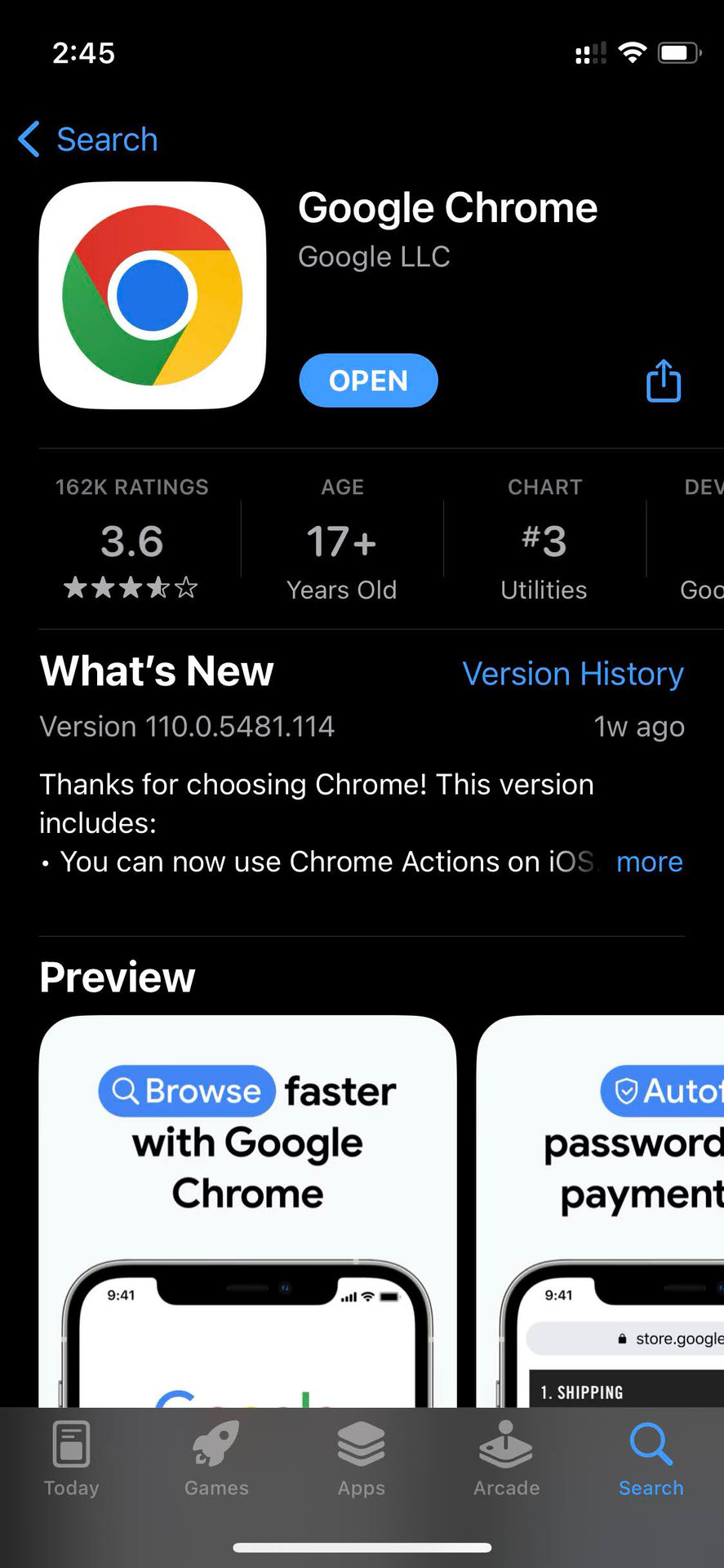 How to update Chrome for iOS 4