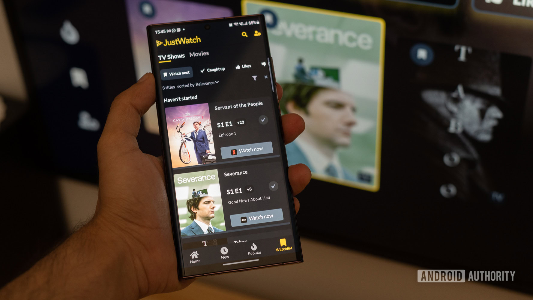 Just Watch watchlist feature on phone Just Watch watchlist feature on phone