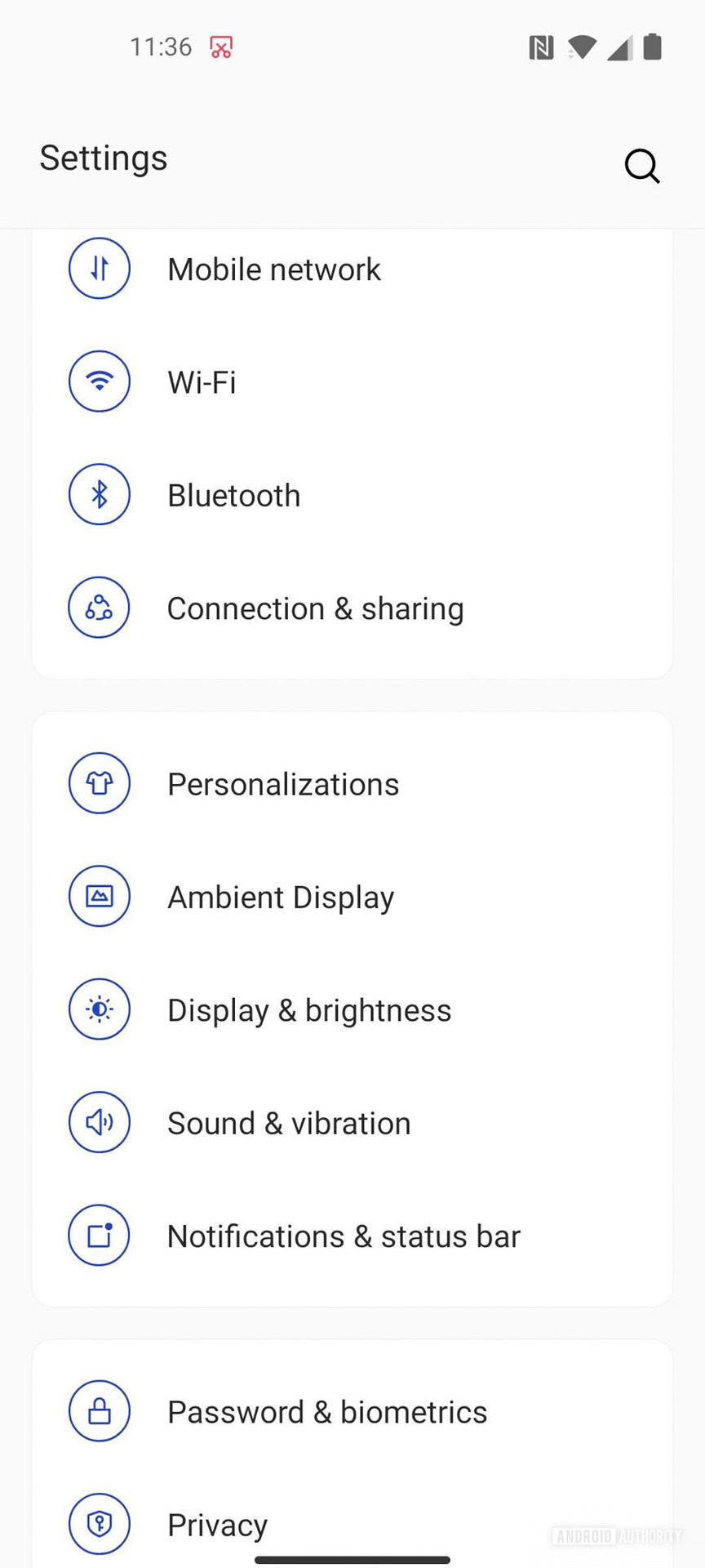 OnePlus Nord N20 Settings Screens