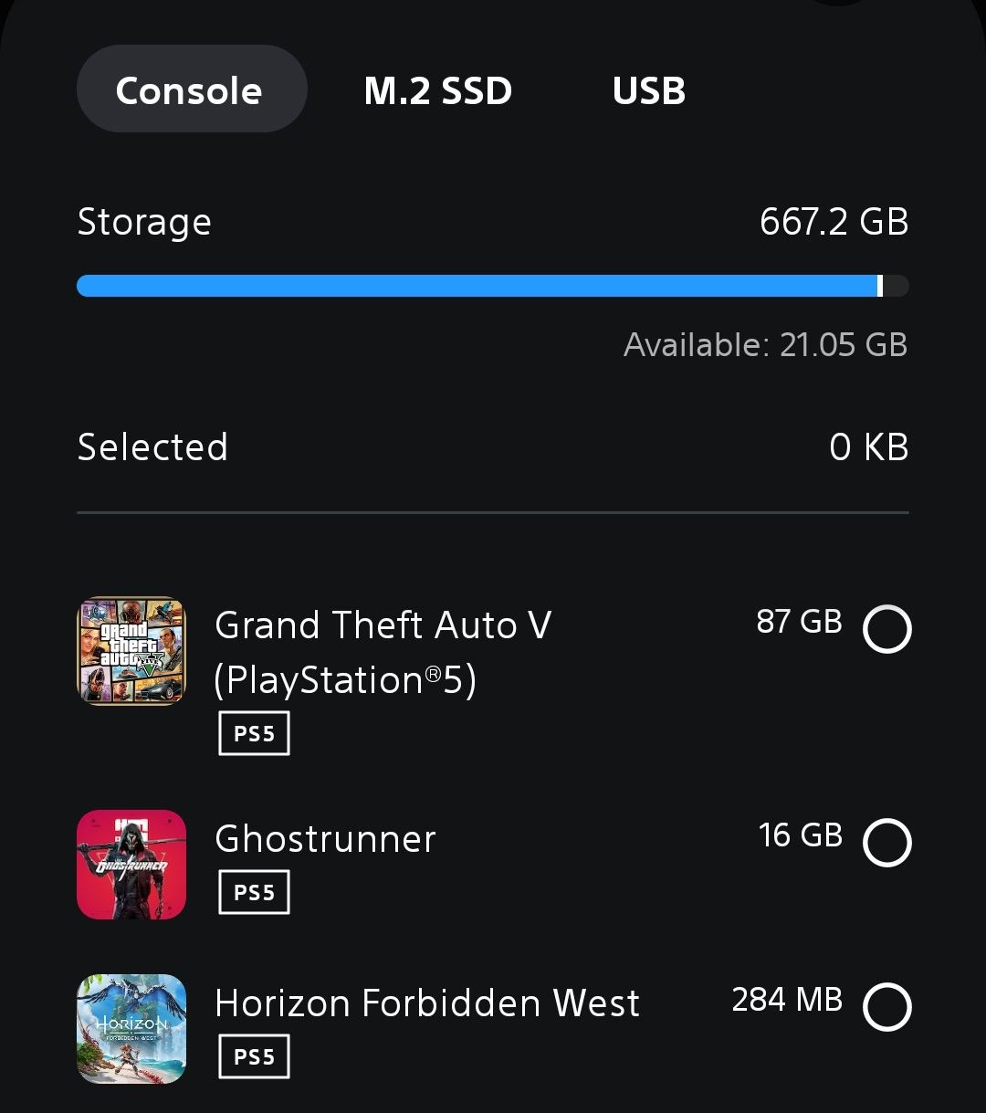 app PS5 storage link