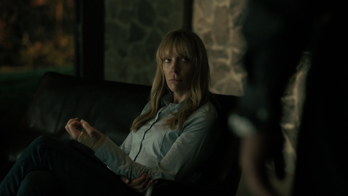 Toni Collette wears a cast on her arm in Pieces of Her
