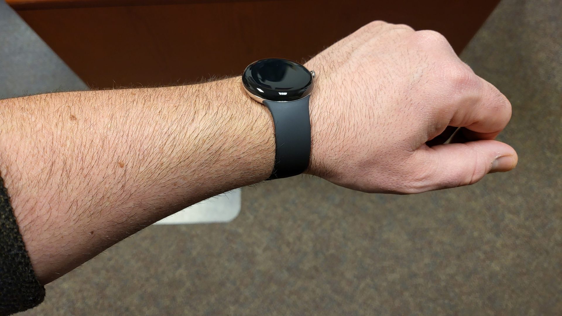 Google Pixel Watch worn on wrist ahead of launch. Here's how it looks.