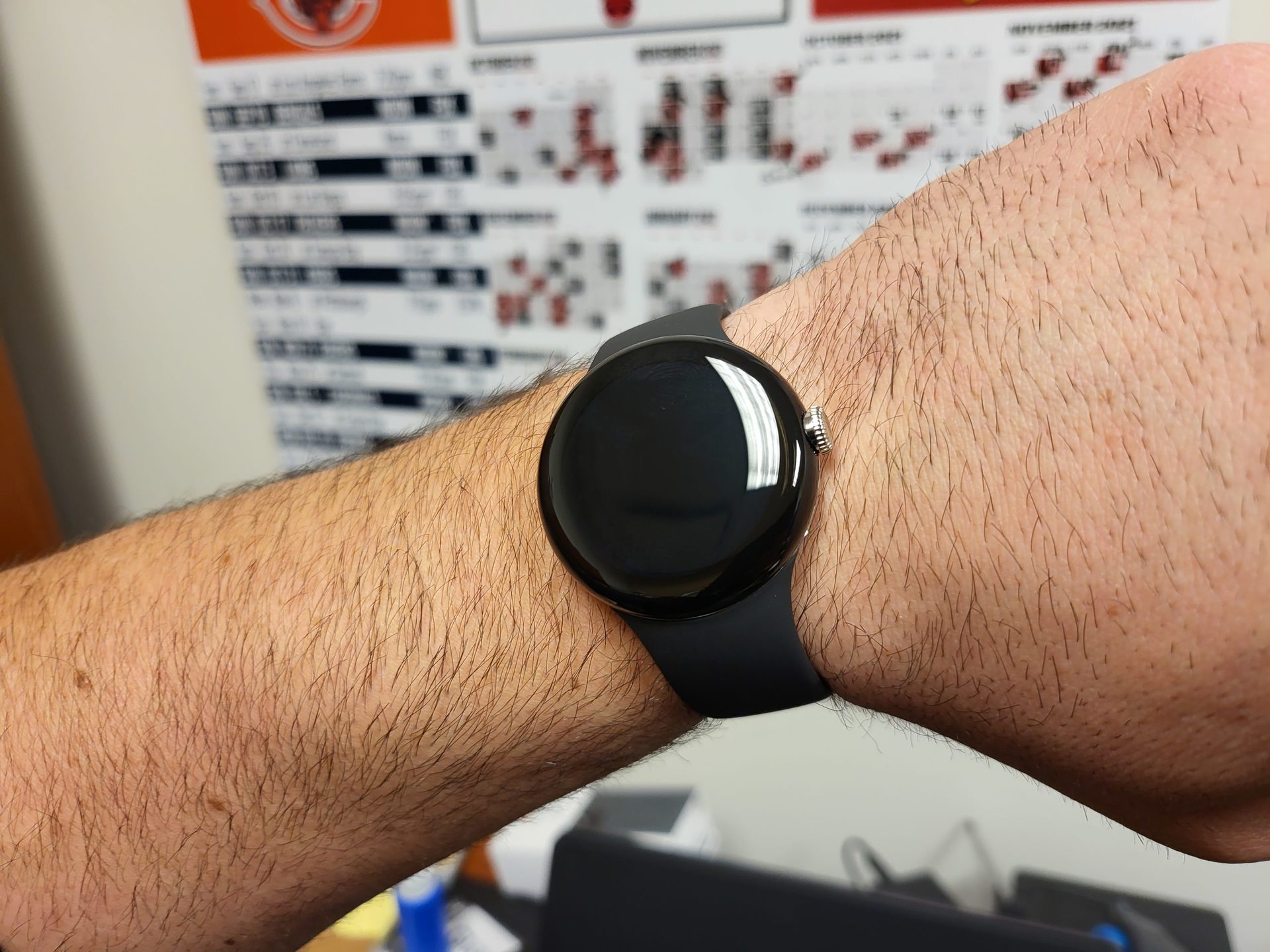 Pixel watch prototype on wrist 7
