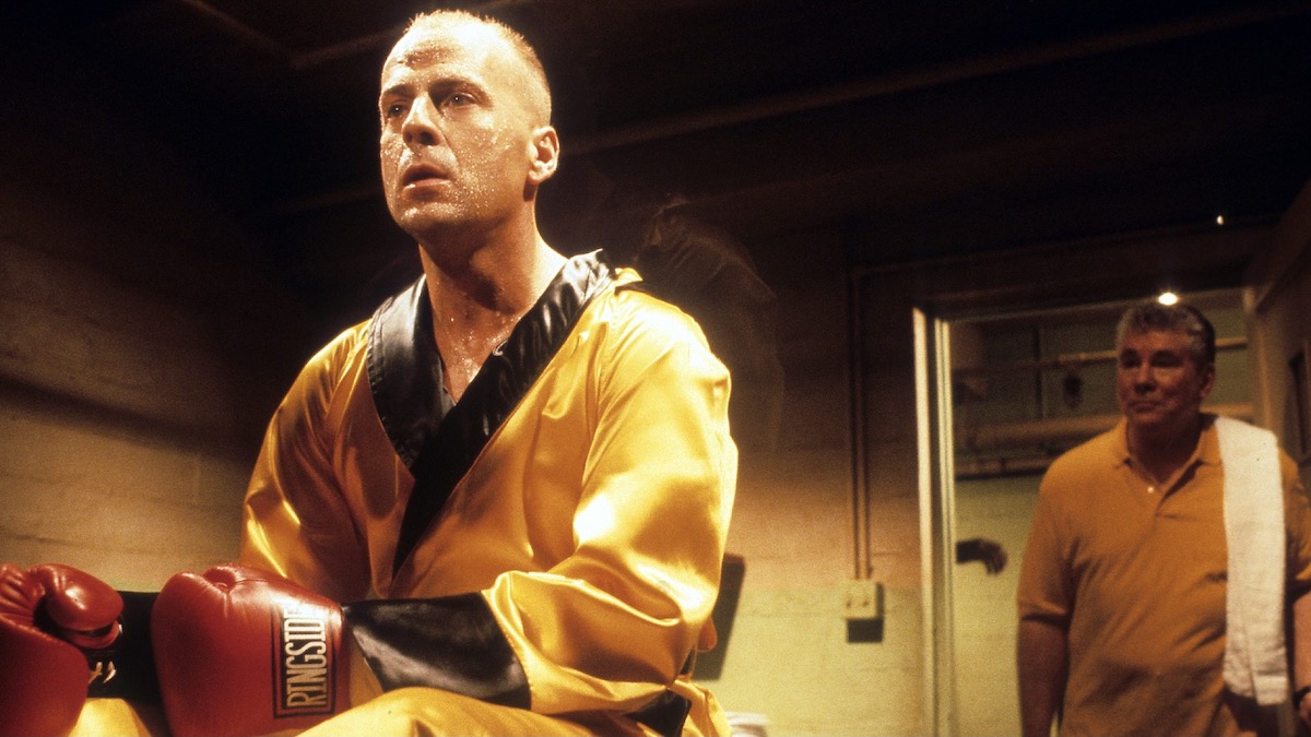 Bruce Willis in boxing gear in Pulp Fiction