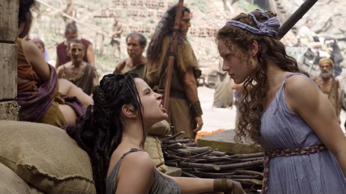 Two women argue in HBO's Rome