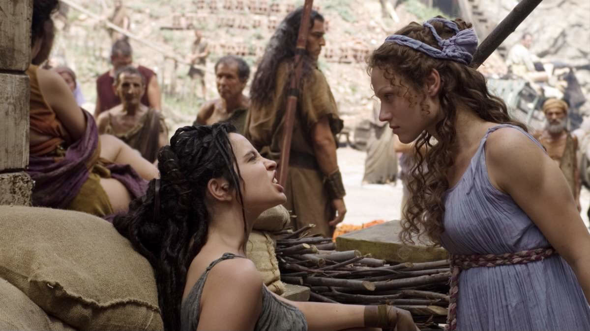 Two women argue in HBO's Rome