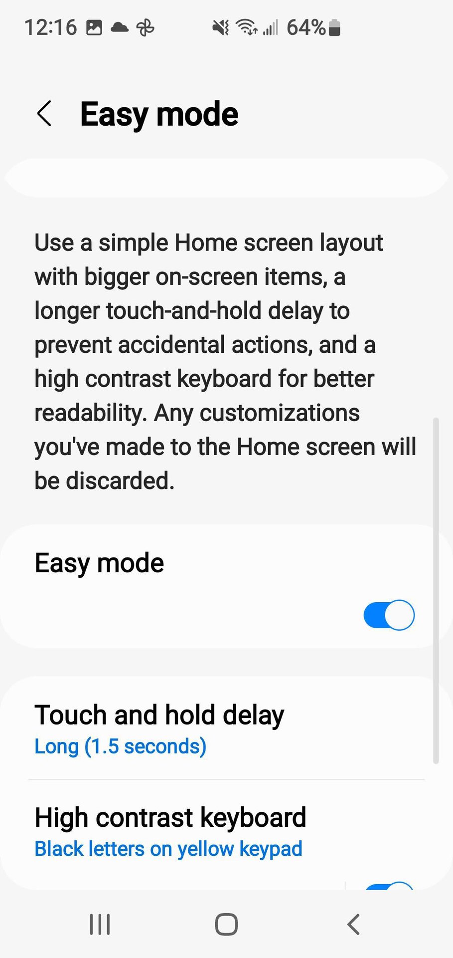 Turn on Easy Mode on Samsung phones 3