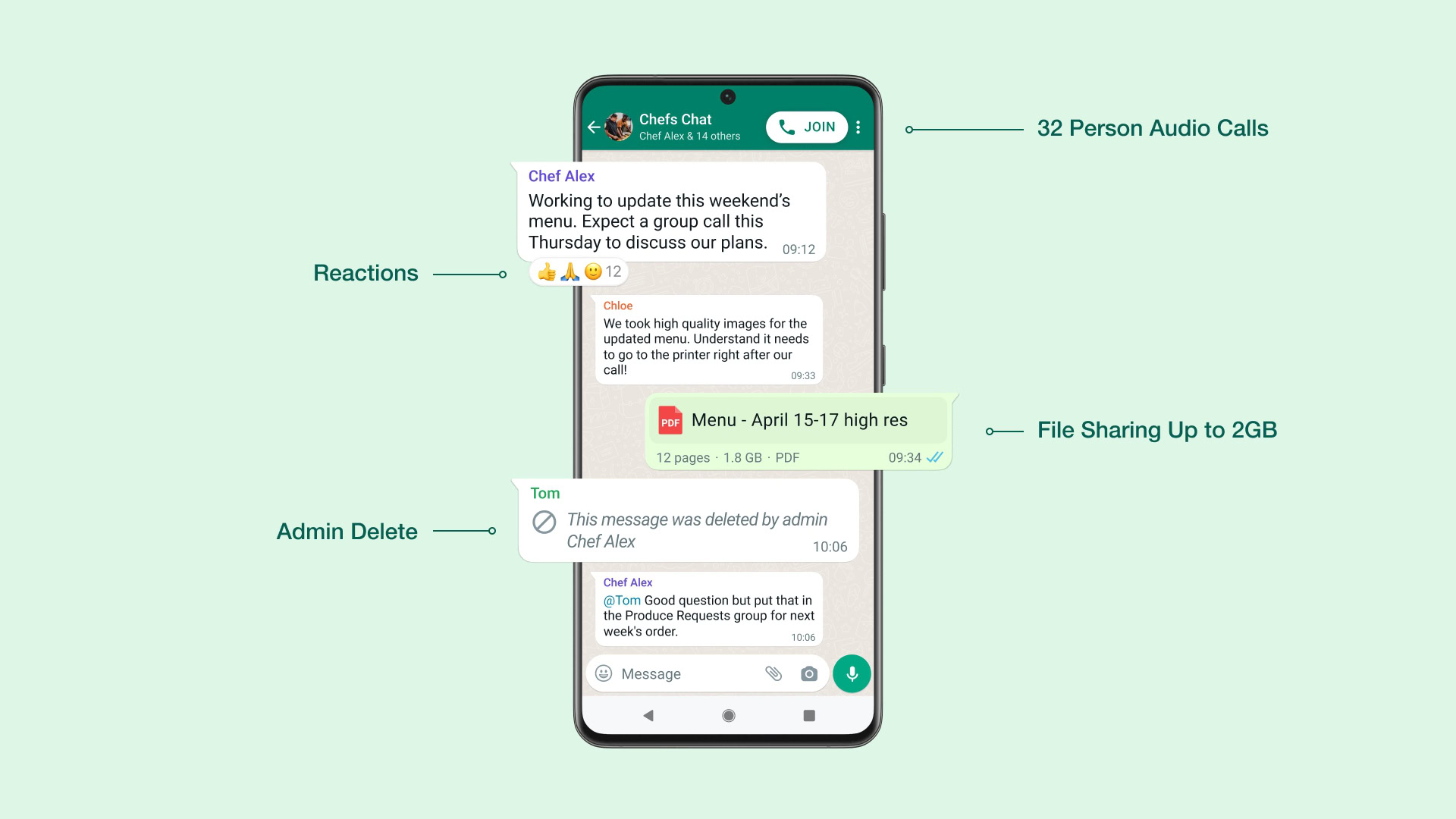 ميزات جديدة لملف WhatsApp Emoji Reactions 2GB وغيرها الكثير