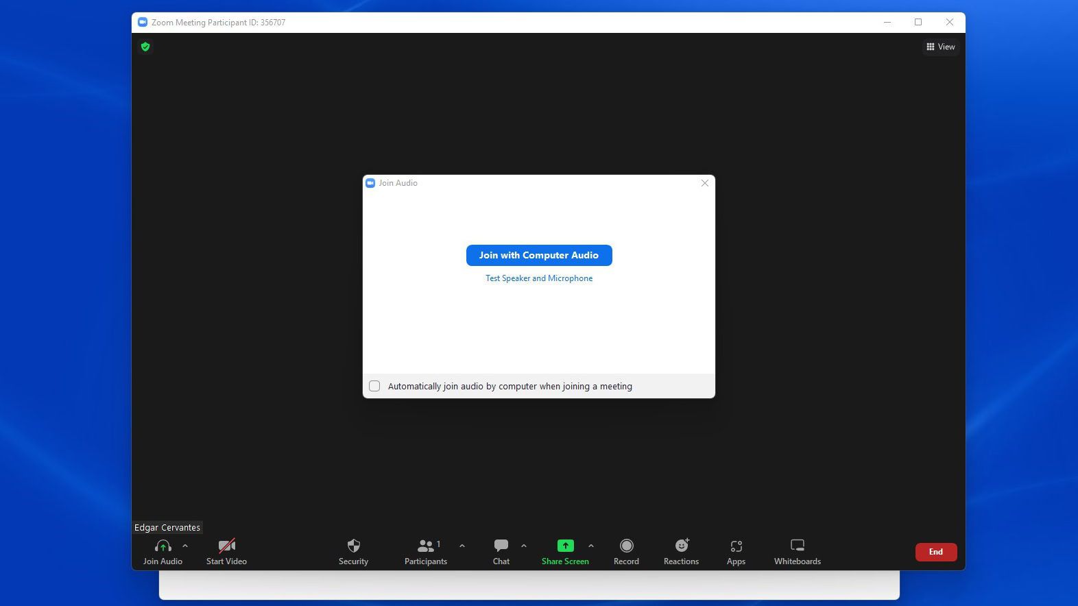 Zoom join with computer audio
