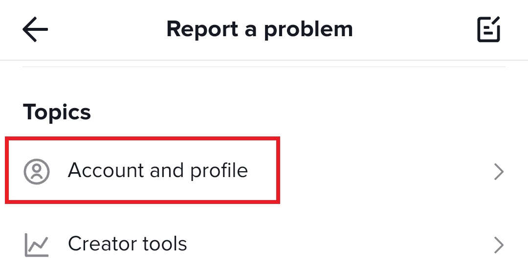 account profile report TikTok