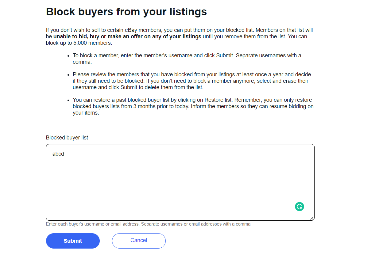 block buyers