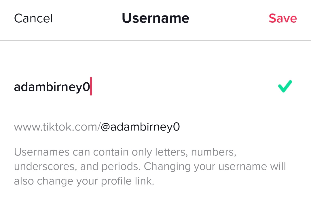 change username TikTok