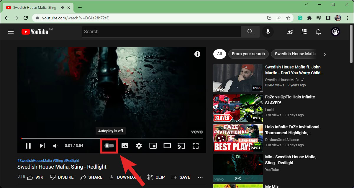 Click the autoplay slider to turn it on