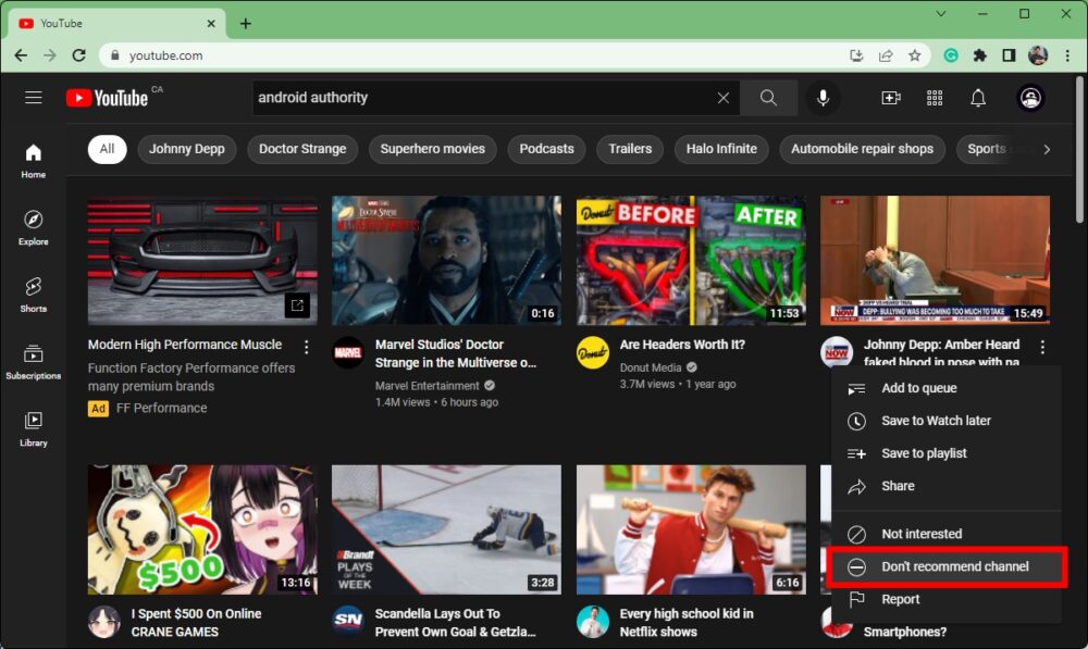 How to block a YouTube channel Android Authority