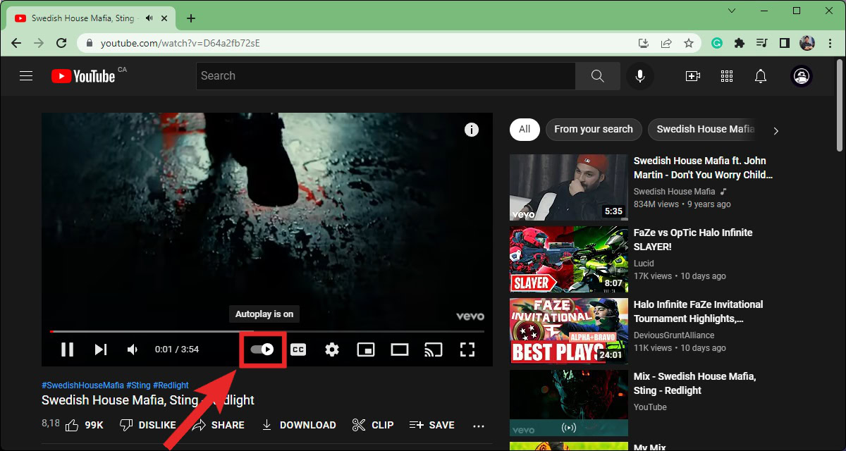 click the autoplay slider to change its position