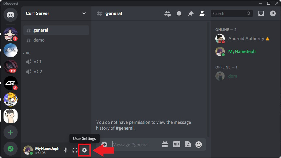 click user settings desktop discord