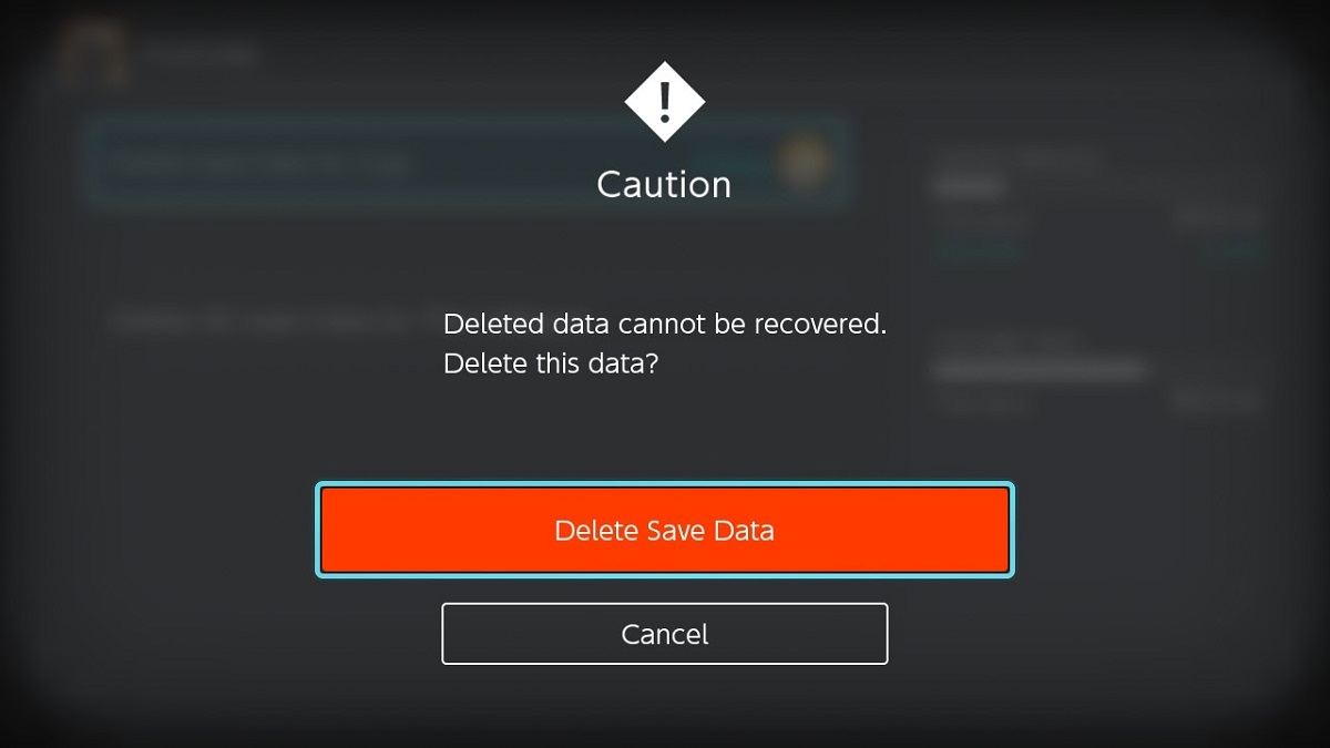 delete save data from the game