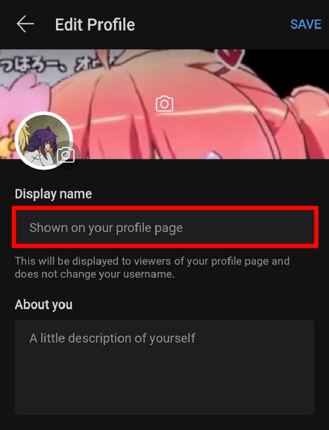 edit your profile