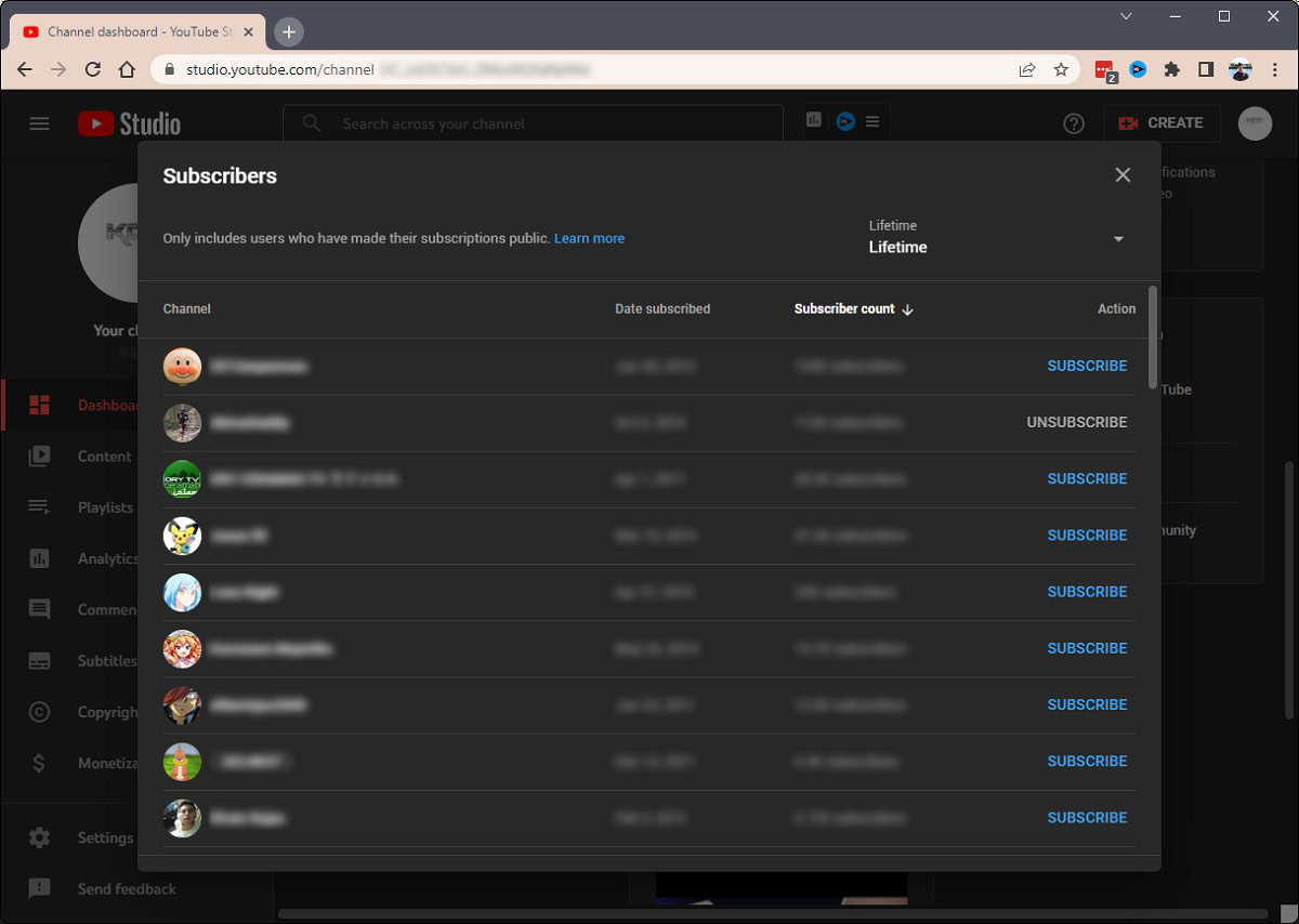How to see your subscribers on YouTube