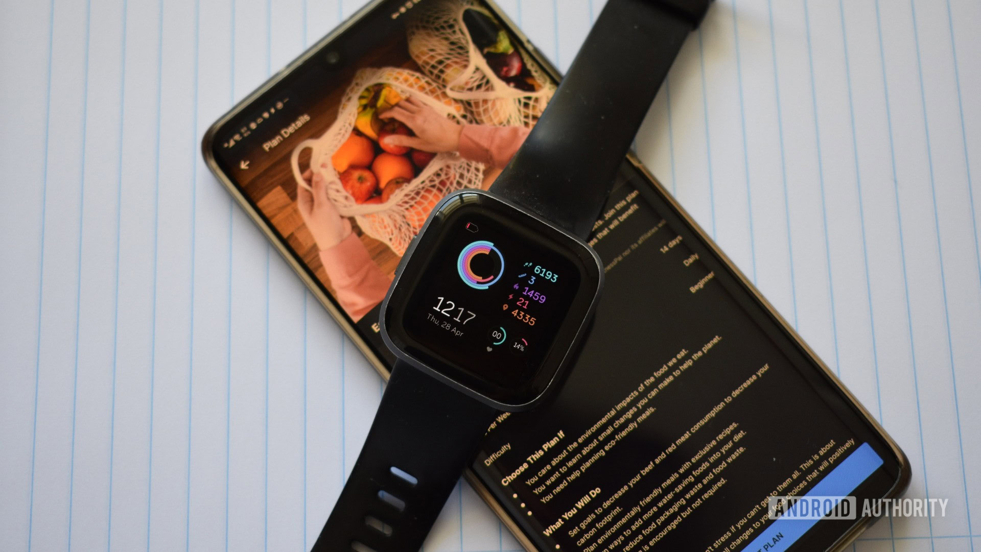 myfitnesspal fitbit versa 2 and smartphone