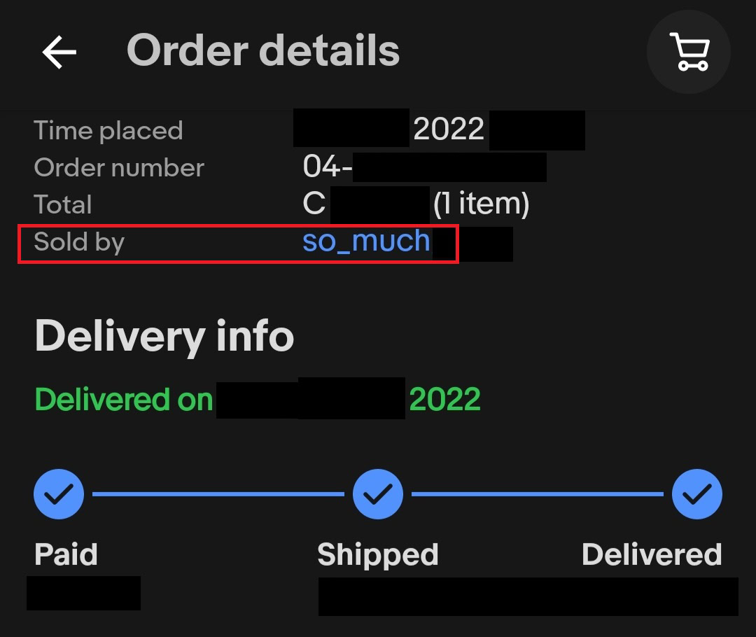 order details eBay