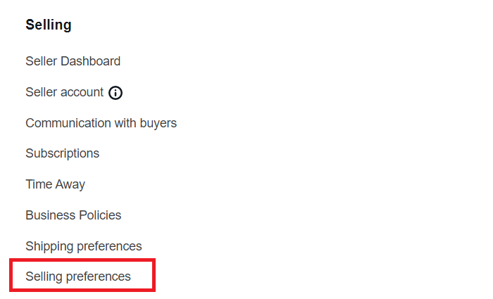 selling preferences