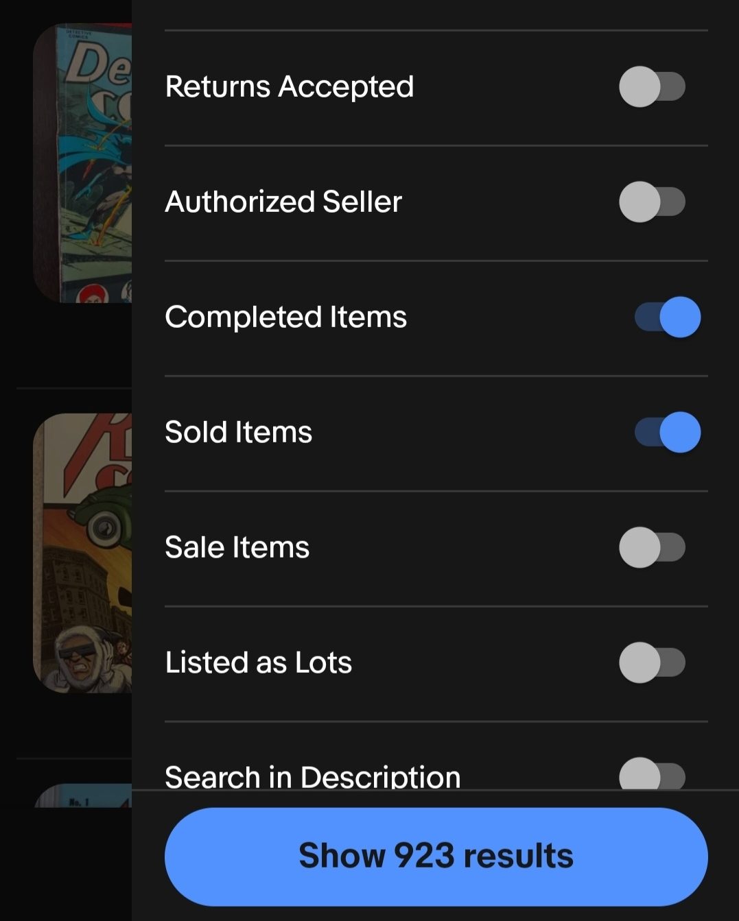 How to see sold items on  to set the right price - Android