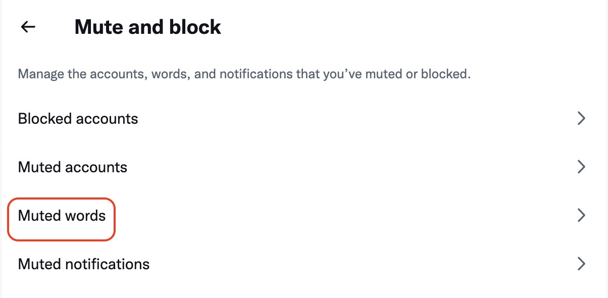 To twitter on how words mute How to
