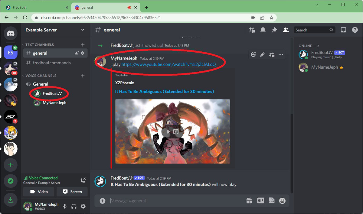 youtube url discord