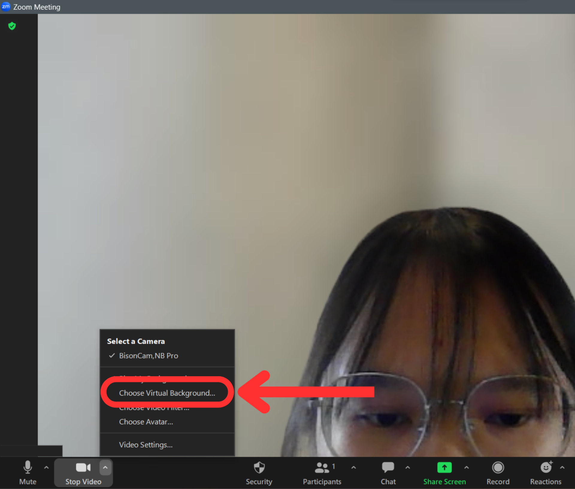 zoom desktop meeting choose virtual background option