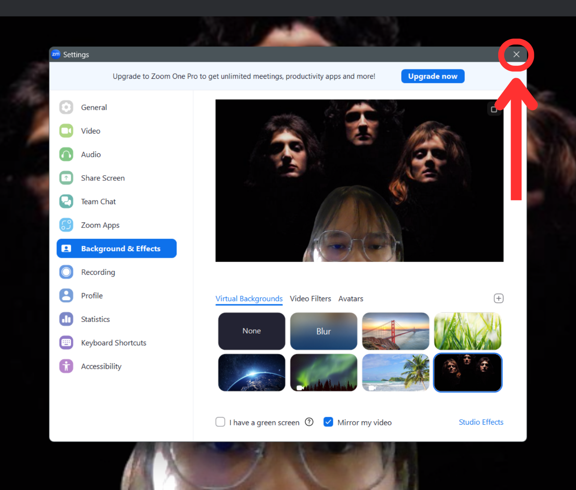 zoom desktop meeting choose virtual background window add image x icon