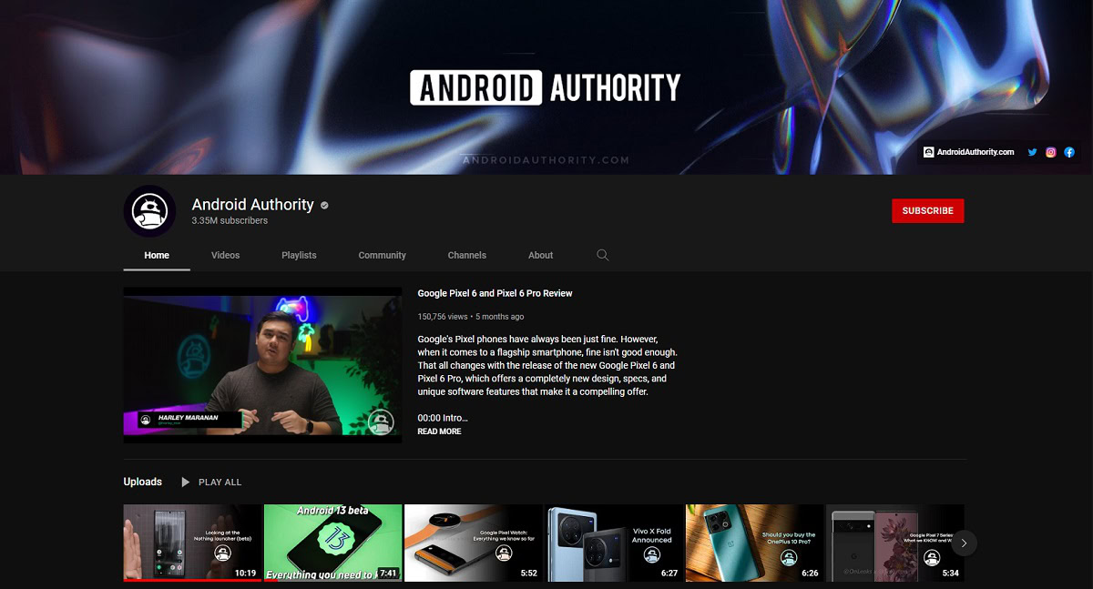 Android Authority YouTube