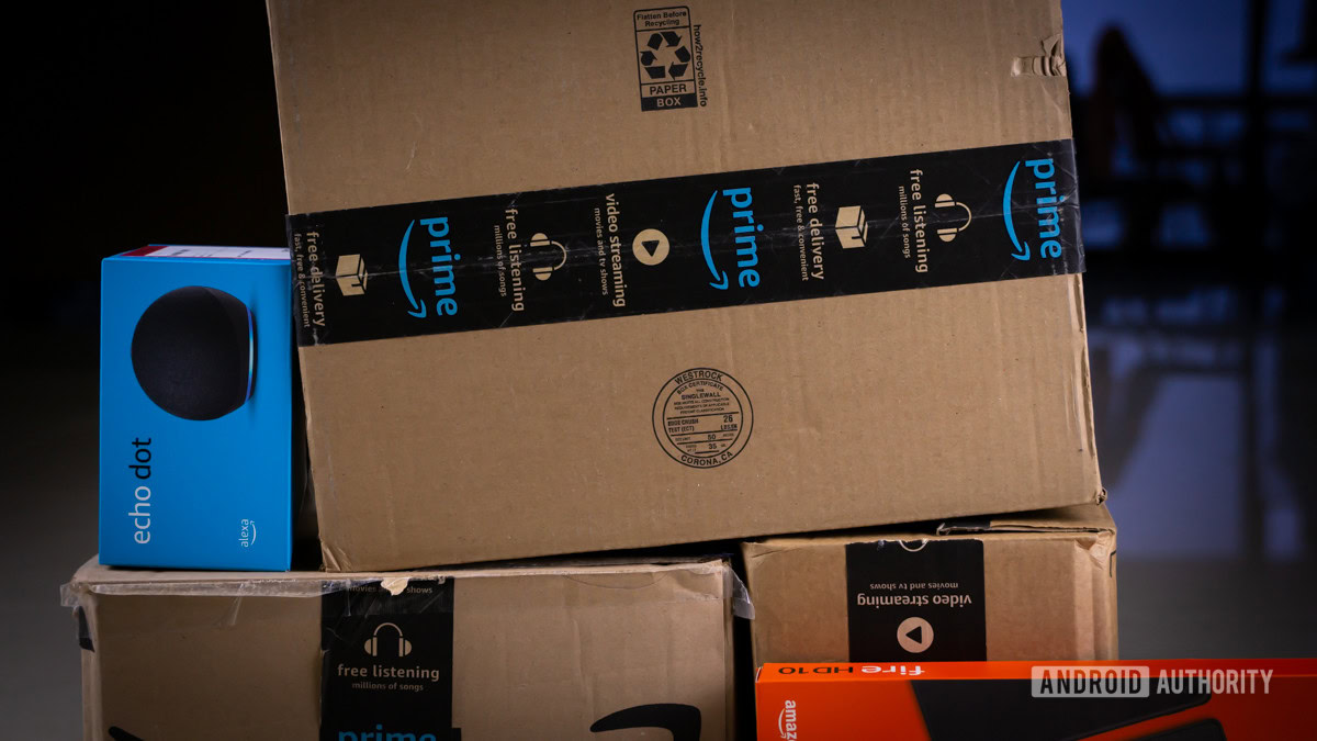 Amazon boxes stock photo 1