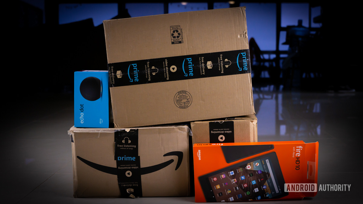 Amazon boxes stock photo 2