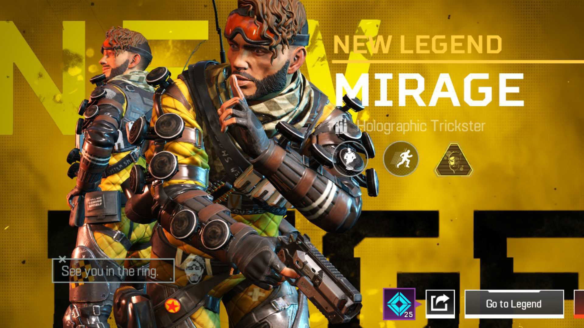 Apex Legends Mobile Menu Legend Mirage Unlocked