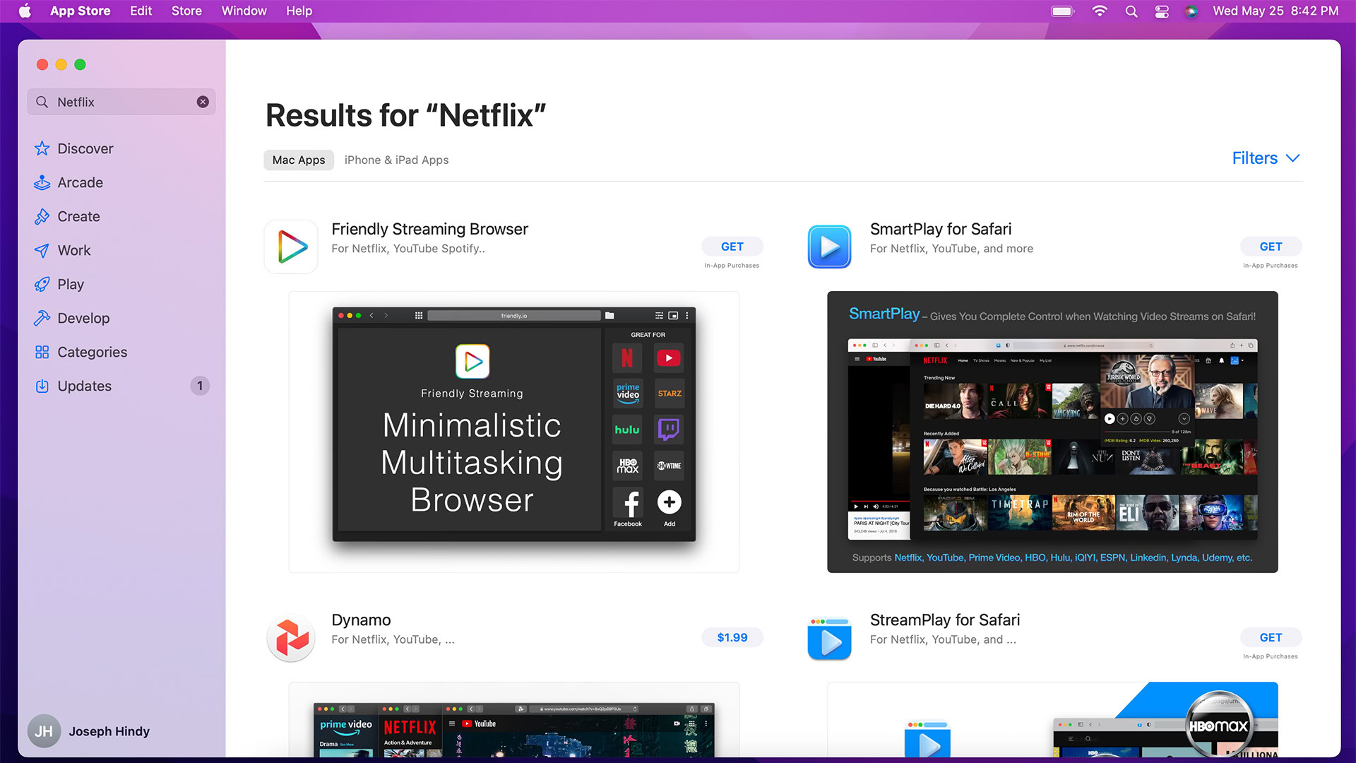 Búsqueda de Netflix en la tienda de aplicaciones macOS 02