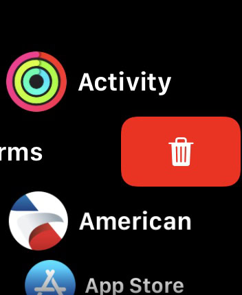 Apple Watch Lis View Delete App