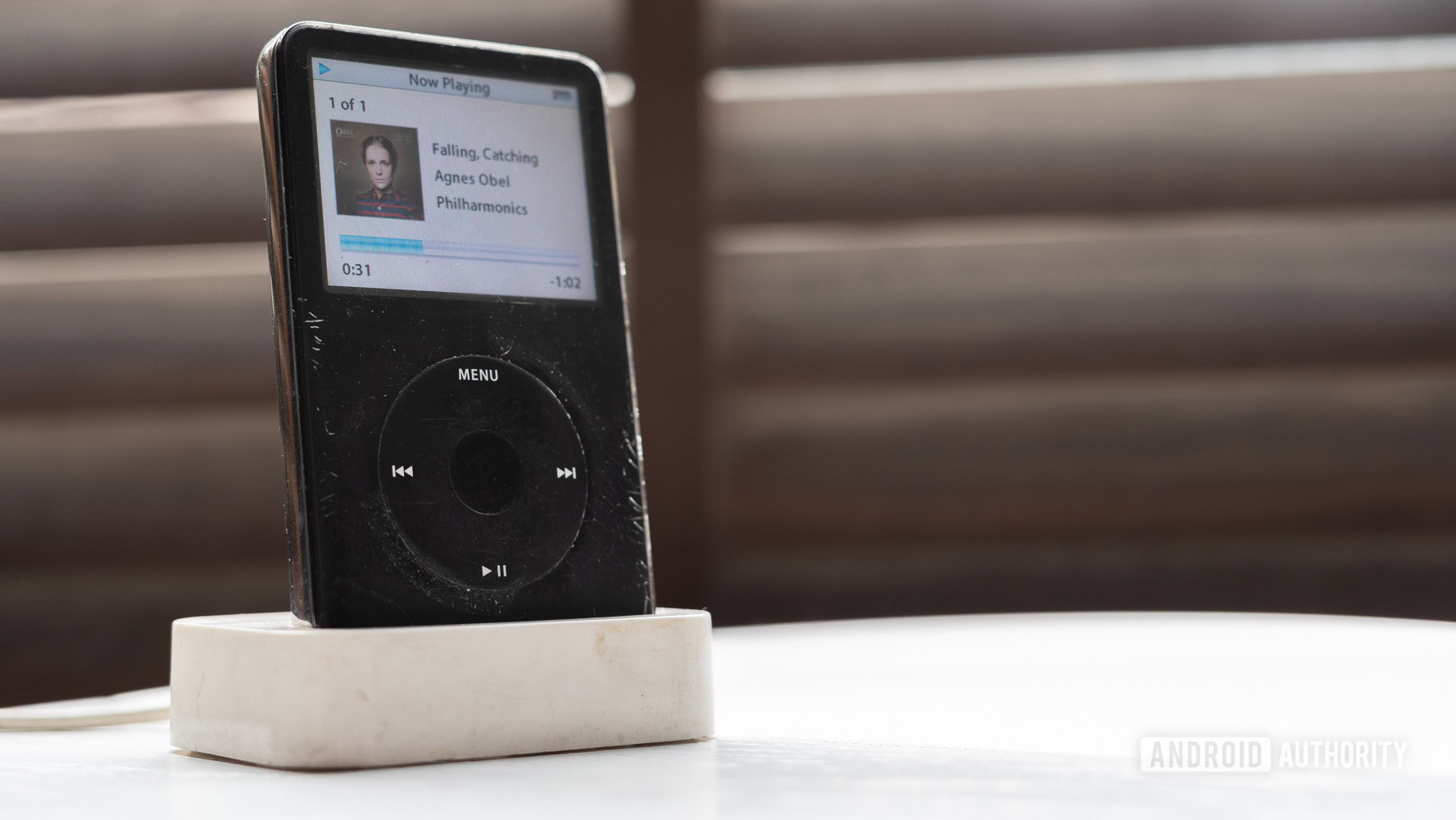 Apple iPod Classic placed on a dock